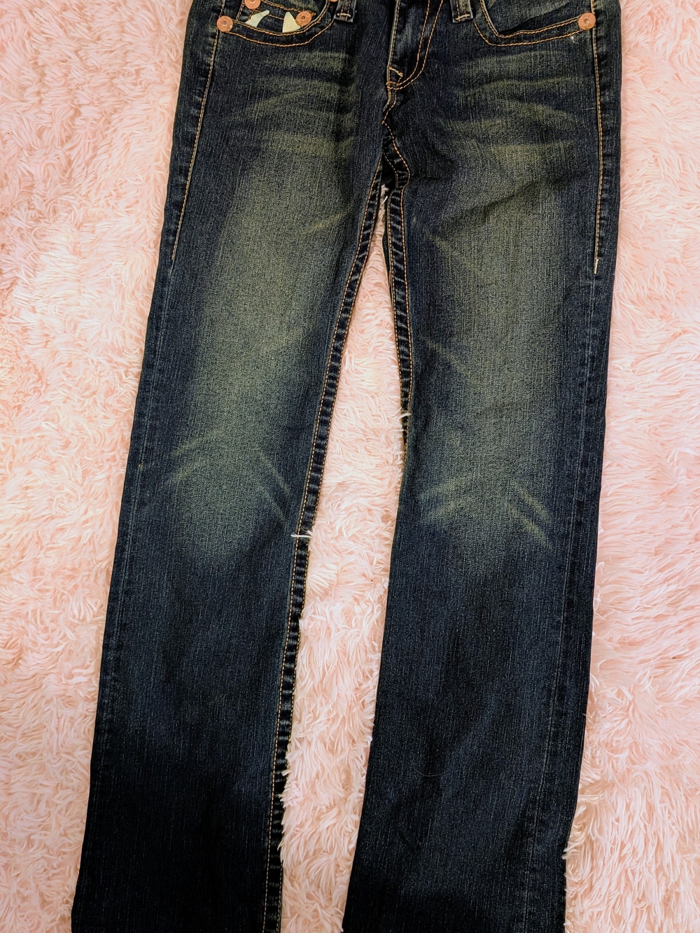 True Religion Dark Wash Straight Leg Jeans